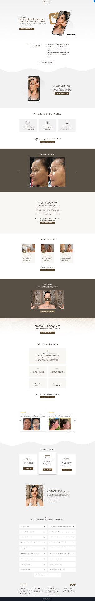 Le Glow Studio skincare community Kajabi homepage