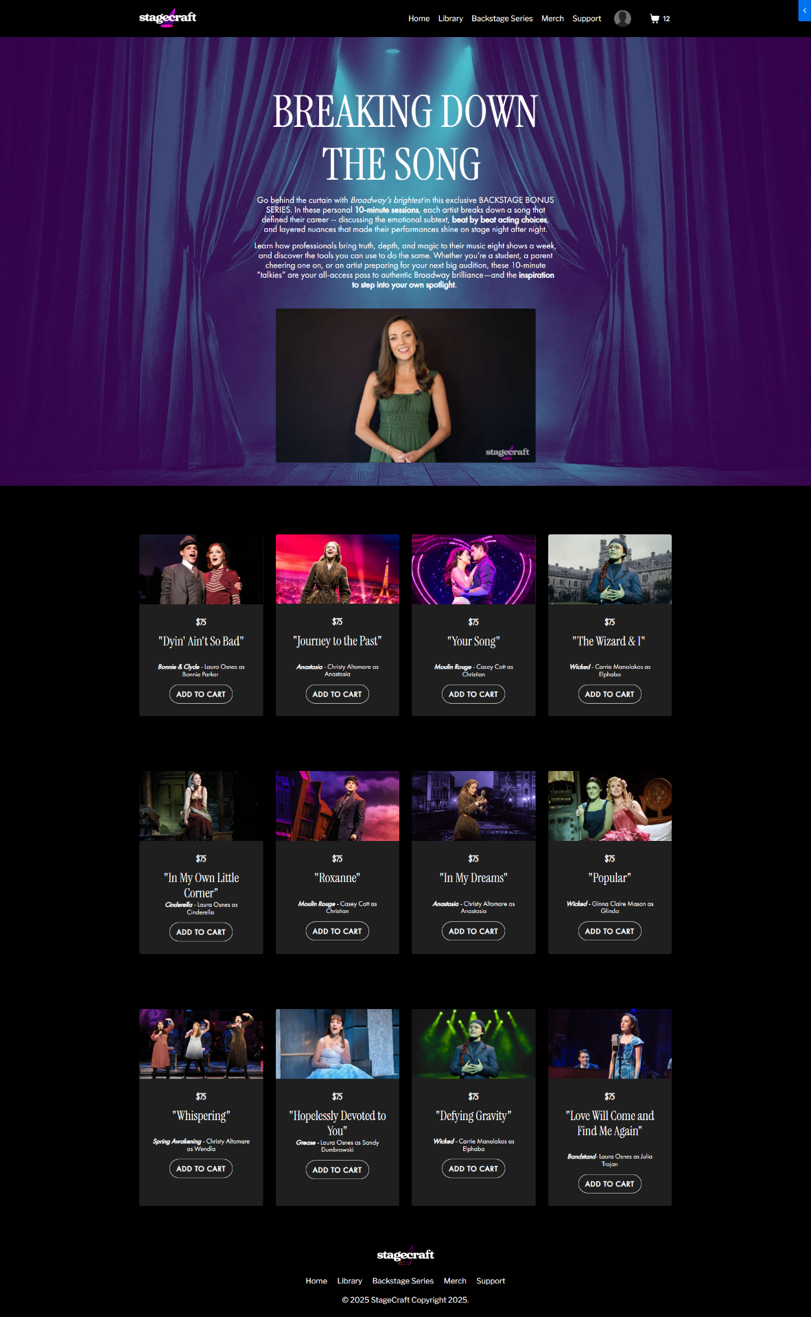 StageCraft Broadway backstage series Kajabi product page