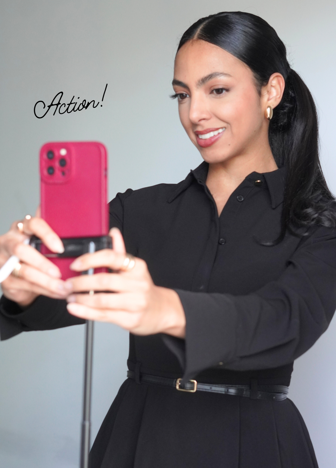 Chrisianie Pacheco filming content during a Fav Studio content creation day in Miami
